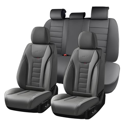 Image of Coverado Car Seat Covers Full Set, Seat Covers for Cars, Front Seat Covers and Back Seat Cover Waterproof Leather Automotive Seat Cover, Universal Car Interior Protectors Cushion for Most Cars