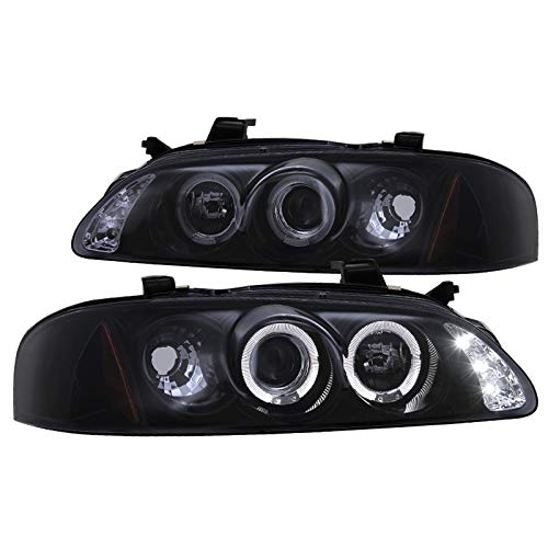 Spec-D Tuning 2LHP-SEN00G-TM Nissan Sentra Dual Halo Led Glossy Black Housing Projector Headlights