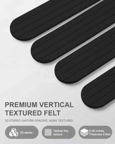 6 Pcs 15.7x3.9 Felt Board, Self-Adhesive and Removable Nano Tap Wall Decor, 0.35" Thick Freely Combinable Felt Bulletin Board for Bedroom Living Room Office Classroom Flower Shop (Black) — view 3