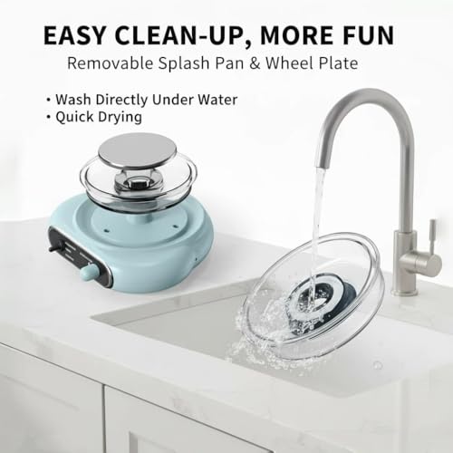 Mini Pottery Wheel Kit with Foot Pedal - 4.7" Electric Clay Spinner, Variable Speed & Reverse, Includes 6 Clay Blocks（2.65lbs），12 Paints & Tools, Complete Ceramic Art Starter Kit for Adults, Teens & Beginners by Floofsnoot - Image 6