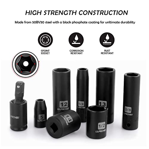 Llndei 1/4”Drive Impact Socket Set, 52 Pcs Mechanic Tool Set With 72-Tooth Ratchet & Adapter, Cr-V, Metric And Sae Sockets With Storage Tool Kit For Household & Automotive Repair & Diy Project #TOP2