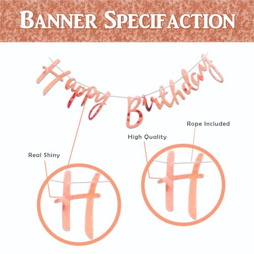 Image of Happy Birthday Balloons Decoration Kit - 55 Pcs Pink, White & Chrome Balloon with Banner Garland Set for Birthday Parties & Celebrations | Birthday Decoration Items for Kids & Girls