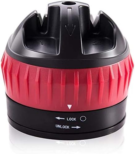 Kitchen Knife Sharpener - Sharpen Dull Knives Quickly With 2 Stage Blade Sharpening, Long Lasting Tough Tungsten Carbide Steel. (Red)
