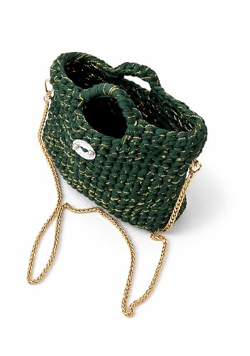 Sac à main vert profond en maille crochetée de haute qualité