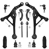 Detroit Axle 12-Piece Suspension Kit - [01-06 Sebring Sedan/Convertible & Stratus Sedan] 2 Lower Control Arms, 2 Upper Ball Joints, Sway Bar Links, Inner + Outer Tie Rod Ends