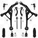 Detroit Axle 12-Piece Suspension Kit - [01-06 Sebring Sedan/Convertible & Stratus Sedan] 2 Lower Control Arms, 2 Upper Ball Joints, Sway Bar Links, Inner + Outer Tie Rod Ends