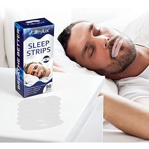 Valleylux 90Pcs Mouth Tape (85mm) - Mouth Tape for Sleeping, Effective & Long-Lasting Anti Snoring Mouth Strips for Better Nasal Breathing, Improve Sleeping Quality and Instant Snoring Relief Cover