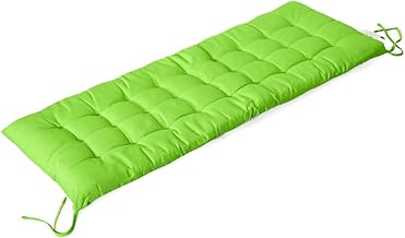etérea Bench Cushion 120 x 40 cm with Ties, Bench Seat Cushion Outdoor Chair Cushion, Apple Green, Seat Cushions Garden Furniture, 1 Piece Cushion 120 x 40 cm, Green