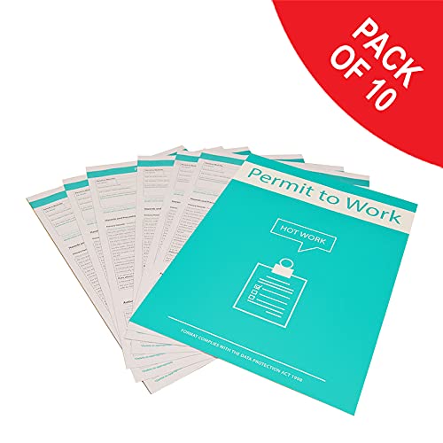 Hot Work Permit To Work Forms 3 Parts - Original/2 Carbon Copies Card Backing for Seperating Pack Of 10, Blue, A4 - Image 2
