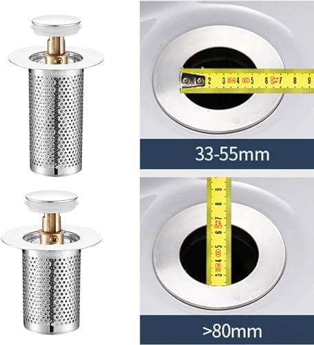 Colador para desagüe de lavabo con filtro y tapón corto miniatura 7