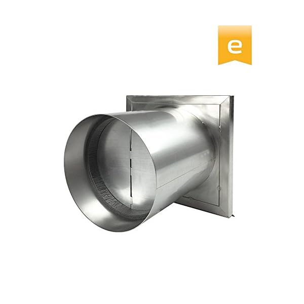 EASYTEC® Außenjalousie Ø 125 mm Edelstahl gebürstet mit Rückstauklappe aus Metall - Mauerkasten Abluftjalousie… – Bild 4