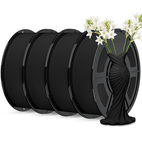 IEMAI Matte PETG Filament 1.75mm 4kg Bundle Black, Smooth Matte Finish 3D Printer Filament with Minimal Layer Lines & Low Warping, +/-0.02mm Dimensional Accuracy