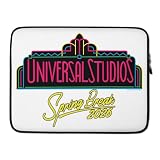 Universal Studios Spring Break 2026 Neon Logo Graphic Laptop Sleeve