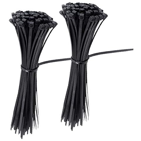 Cable Zip Ties Nylon Self Locking Wire Ties 4 inch 200 Pieces Black Cover