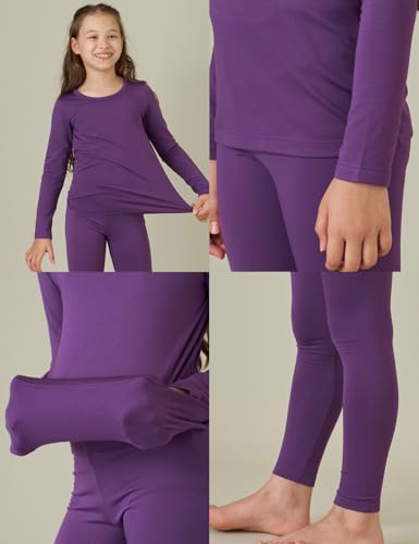 LAPASA Girls Thermal Underwear Set Fleece Lined Long John Base Layer Top & Bottom Ski Winter Extreme Cold Warm G034