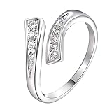 925 Sterling Silver Toe Ring CZ. Size Adjustable