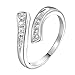 925 Sterling Silver Toe Ring CZ. Size Adjustable