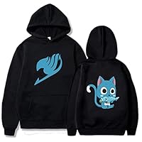 zhedu Fairy Tail Pull Rayé À Manches Longues avec Personnalité Sweat À Capuche Décontracté De Haute Qualité De Style Dessin Animé Preppy (TTP,Color 01