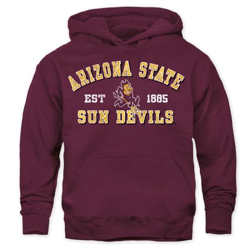 Barnesmith Arizona State University Apparel ASU Sun Devils Youth Unisex Hooded Sweatshirt Vintage Maroon Medium