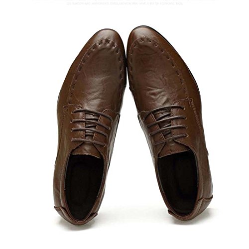 Chaussures en cuir pour homme WENJHEN marron foncé idéales pour le bureau en 44.5 - 5