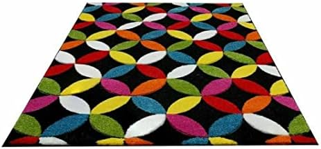 Prime Linens Modern Hand Carved Multi Colour Hallway Runners Door mat indoor Bedroom Rug -Washable Rugs Carpets Runners Small Rug Large Rug Bedroom Rug (Geo Play, 60x110cm)