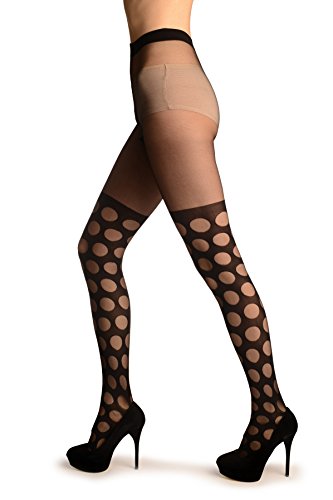 LissKiss Black With Large Dots Faux Stockigns - Pantyhose (Tights)4
