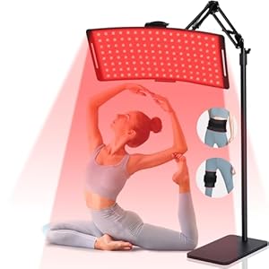 KingPavonini Red Light Therapy for Body, 2-in-1 Red Light Therapy Lamp Convertible to Wearable Belt, 9 Modes, 660nm Red & 850nm Infrared Light Therapy for Face Back Waist Knee, Mucsle Recovery