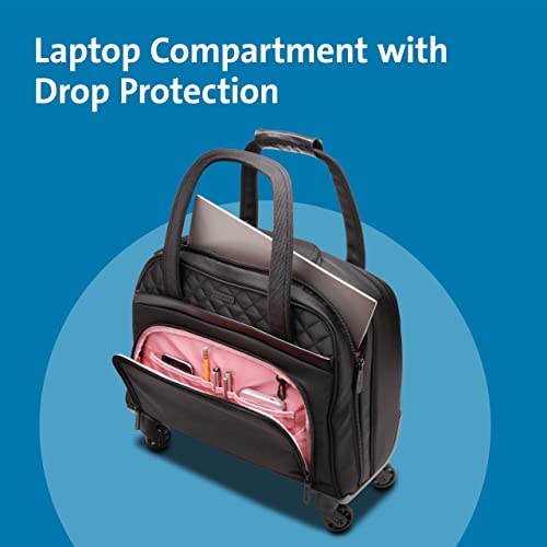 Image of Kensington Contour 2.0 Laptop Rolling Bag, Briefcase, Laptop Spinner, Laptop Roller Bag wheeled,15.6 inch, Water Resistant, Black (K60380WW)
