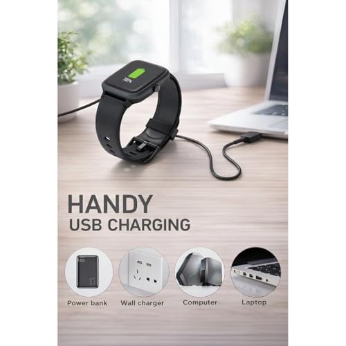 Image of Upix Smartwatch Charging Cable 4 Pin 5V USB Fast Charger Cable for Fire-Boltt Smartwatch Durable Magnetic Charging Cable