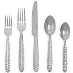Portmeirion Botanic Garden 20-Piece Flatware Set - Service for 4, Farmhouse Style Triple Leaf Motif, 18/10 Stainless Steel, Dishwasher Safe - Elegant Tableware for Salad, Appetizers, Fruit