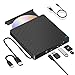Produktbild NOLYTH Externes DVD Laufwerk USB-C: CD Laufwerk Extern USB mit SD/TF Slot/2 USB Ports Plug & Play - Tragbar Externer CD/DVD Brenner und Player für Laptop Windows 11 PC Mac MacBook