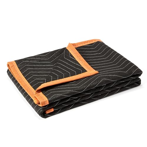 Image of Amazon Basics Reinforced Tear-Resistant Moving Blankets, 72 inch x 80 inch, Black, 6-Pack