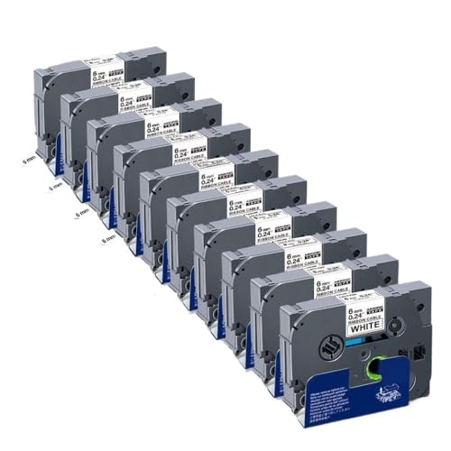 6mm 9mm 12mm FX231 ID�e�[�v���x��PT PT-H110���x�����[�J�[�ƌ݊����̂��郏�C���[�p���x��FX211 FX221 FX241���f��(6mm Black on White)