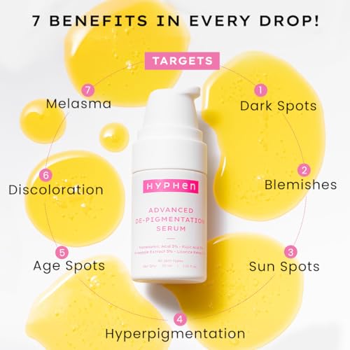 Image of Hyphen Advanced De-Pigmentation Serum For Hyperpigmentation, Melasma, Dark Spots & Scars With 2% Kojic Acid | Visibly Brightens & Even Tones Skin | Serum For Women & Men - 30ml