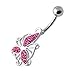 Rose Pierres précieuses Trendy Flying Papillon Design Sterling Silver Ventre Barres Piercing