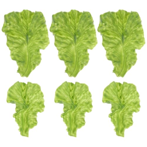 IMIKEYA 6 Stück künstliche Salatblätter: Lebensechte Salatblatt künstliches Gemüse wie echt - künstlicher Salat Deko Requisiten für Küche Display Dekoration