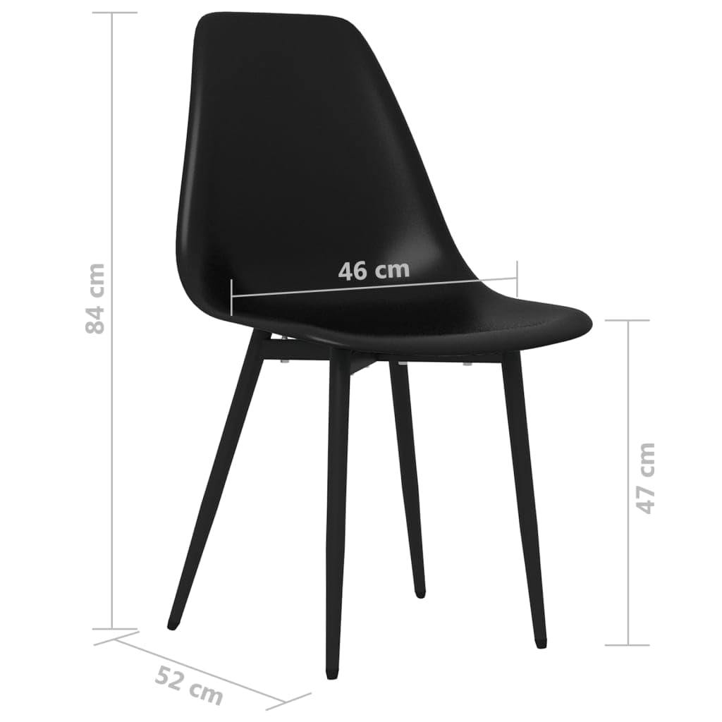 vidaXL Lot de 6 Chaises à Manger, Sièges à Dîner, Chaises de Repas, Meubles de de Salle à Manger Cuisine Maison Intérieur, Noir PP