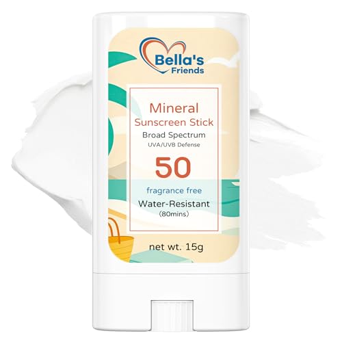 Kids Mineral Sunscreen Stick SPF 50, Face and Body Sunscreen with Zinc Oxide, Reef Safe, Travel Size Sun Care, No-Mess Application, Baby Summer Beach Vacation Essentials for Kids Toddler, 1 Pack
