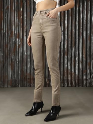 Image of High Star Women Cotton Washed Skinny Fit High-Rise Jeans