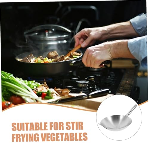 Wok de acero inoxidable sin revestimiento compatible inducción miniatura 2