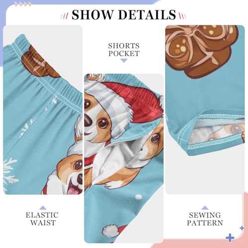 Corgi Dog Gingerbread Boys Long Pants Soft Trousers Elastic Waist Kids Lounge Bottoms with Pockets S-XL4