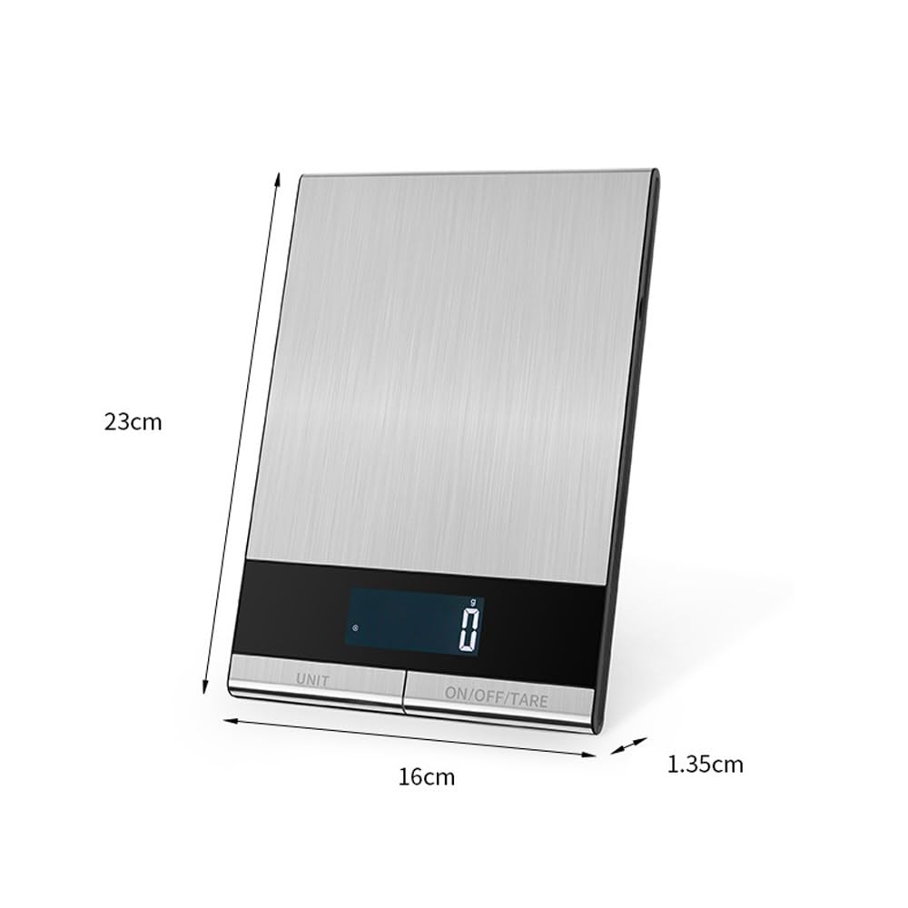 Báscula de Alimentos, báscula de Cocina Digital, Peso en Gramos y onzas for Hornear, cocinar y Preparar Comidas, 10 Unidades con función de Tara(5kg/1g)