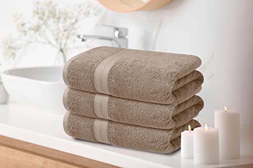 Avalon Towels Beige Bath Towels (Pack Of 4) Size 27X54 Inches 100% Cotton Towels For Bathroom, Highly Absorbent And Soft, Quick Drying, Hotel And Spa Quality, Perfect Bathroom Towels For Daily Use #TOP2