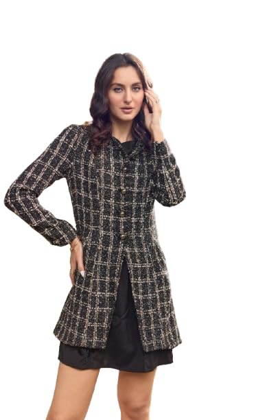 bofreesia The Check Me Twice Tweed Peacoat Jacket-picture-15