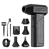 Compressed Air Duster,130000RPM Super Power Cordless Air Duster,Rechargeable Brushless Blower,3 Gear Adjustable Mini Blower with LED Light,Dust Remover for Computer/House/Outdoor/Car