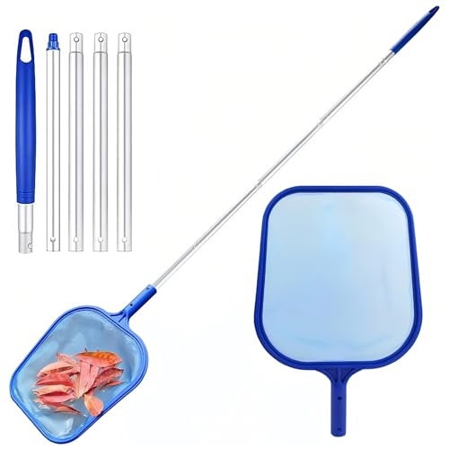 Filet de Nettoyage avec Manche,Epuisette Piscine Maille Extra Fine,Épuisette à Feuilles,Épuisette pour Piscine pour Fontaine/Spa/Réservoir à...