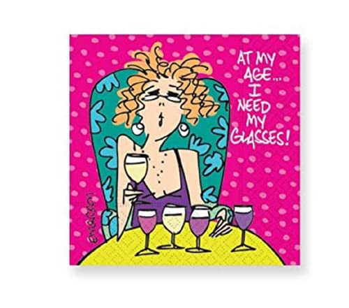 Design Design I Need My Glasses Cocktail Napkins, 5", Multicolor