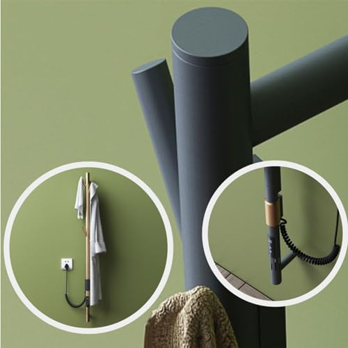Sèche-serviettes électrique mural avec minuterie en acier pour bain