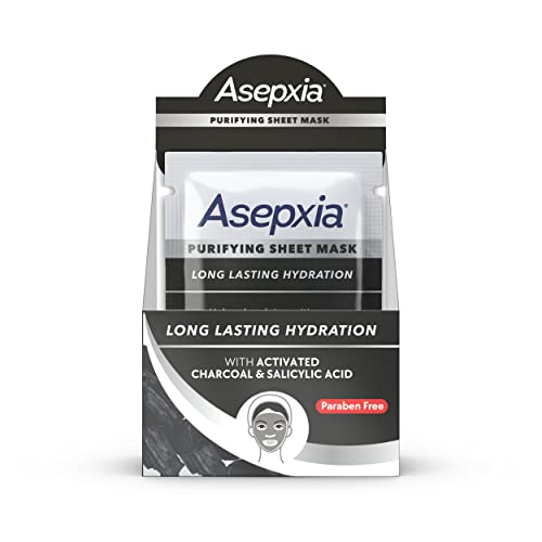 Asepxia Oil-Free Purifying Facial Sheet Mask With Activated Charcoal & Salicylic Acid, 10 Sheet Masks [Pls Confirm Qty] #TOP9