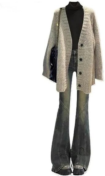 Women's Winter Matching Set Korean Elegant Knitted Cardigan Coat+High Neck Sweater+Jeans Three Piece Female Suit